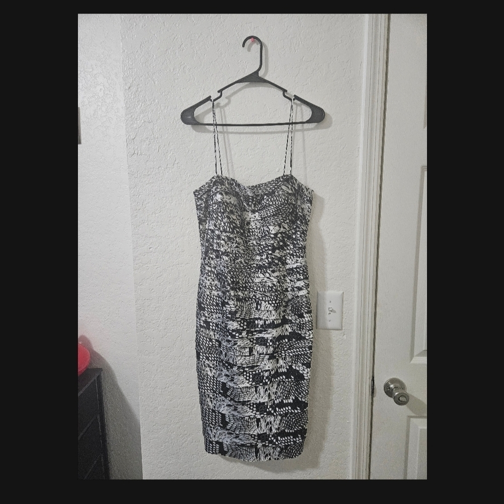 JS Collections Black and White Mini Dress